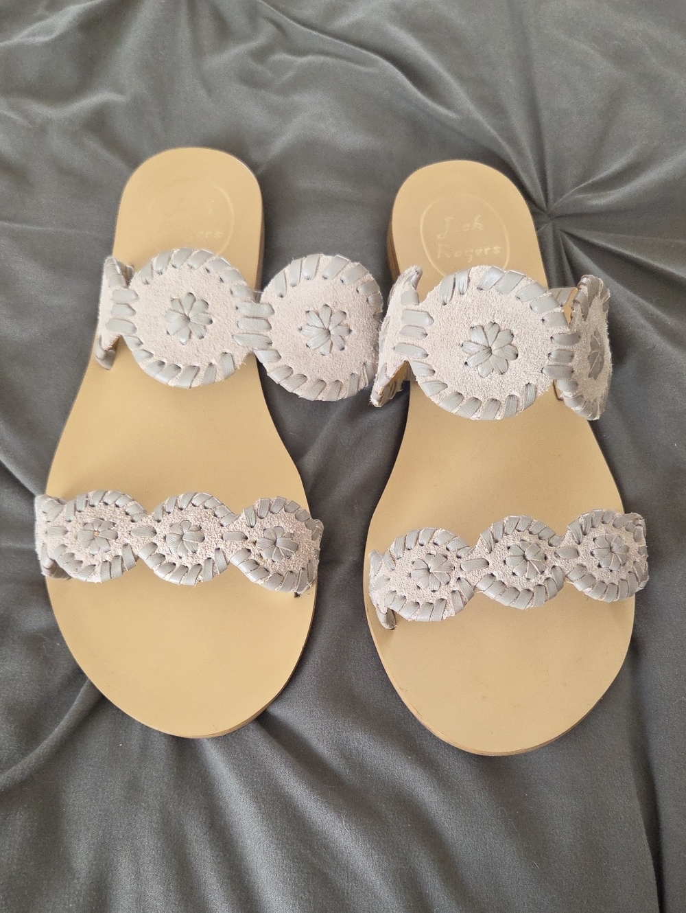 Jack Rogers Suede & Leather Slide Sandals